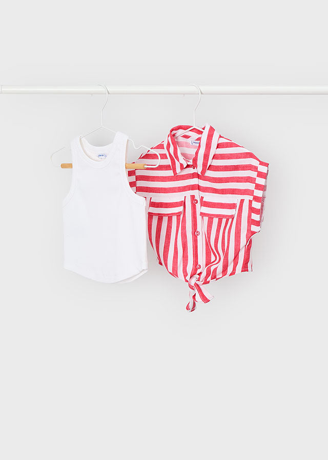 Blusa a righe con canotta bambina Mayoral