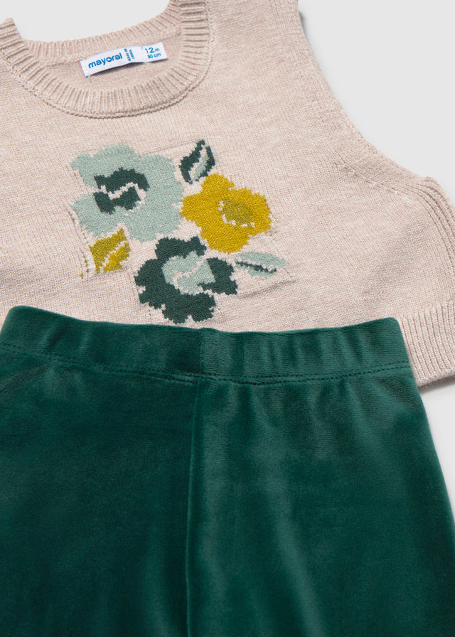 Completo pantalone gilet 3 pezzi baby girl Mayoral