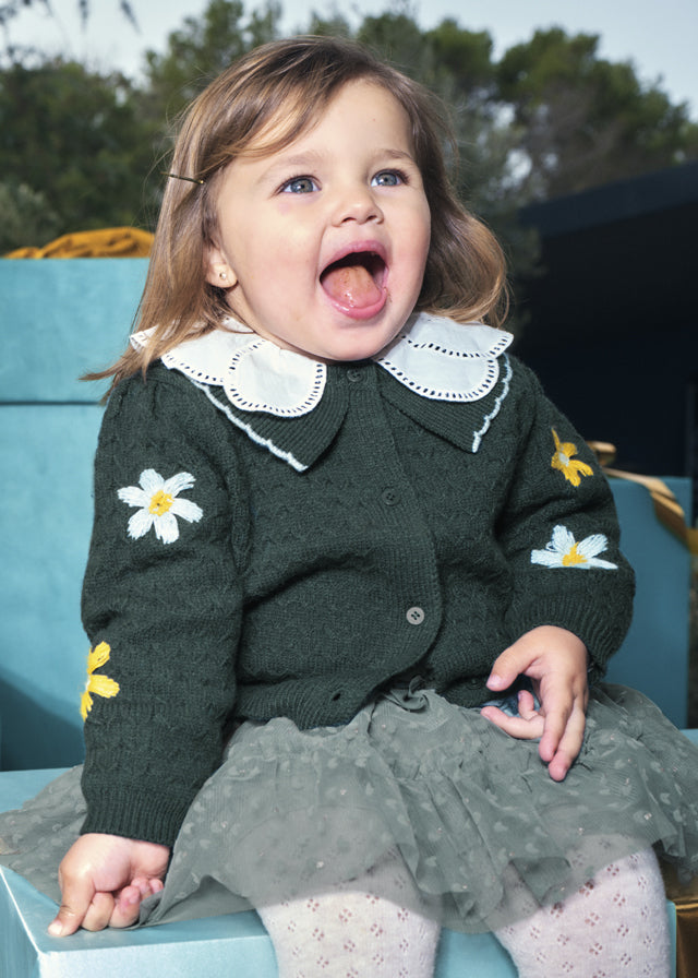 Cardigan fiori ricamati baby girl Mayoral