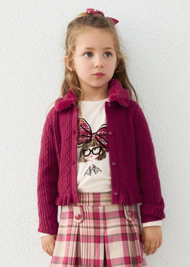 Cardigan con colletto rimovibile bambina Mayoral