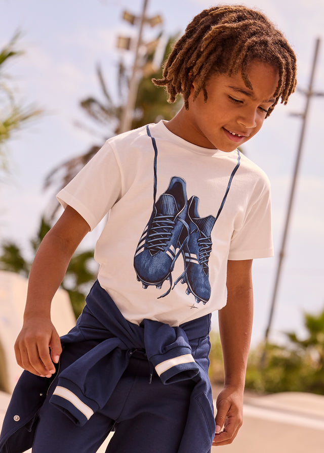 T-shirt con stampa scarpette bambino Mayoral