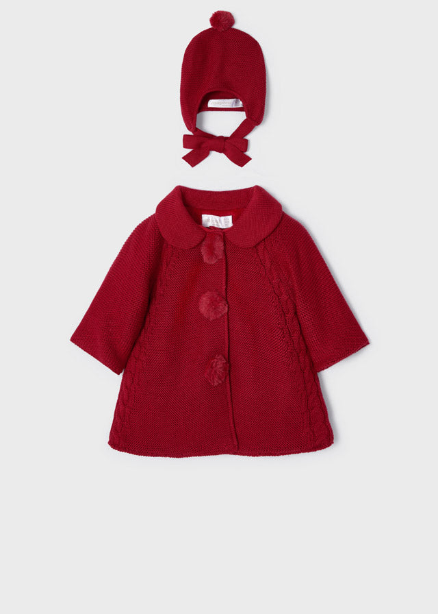 Capotto tricot con cuffia neonata Mayoral