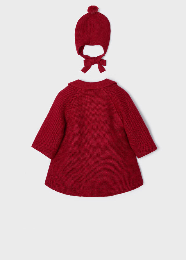 Capotto tricot con cuffia neonata Mayoral
