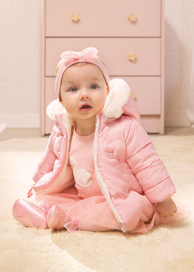 Giubbotto reversibile con pellicciotto neonata ECOFRIENDS