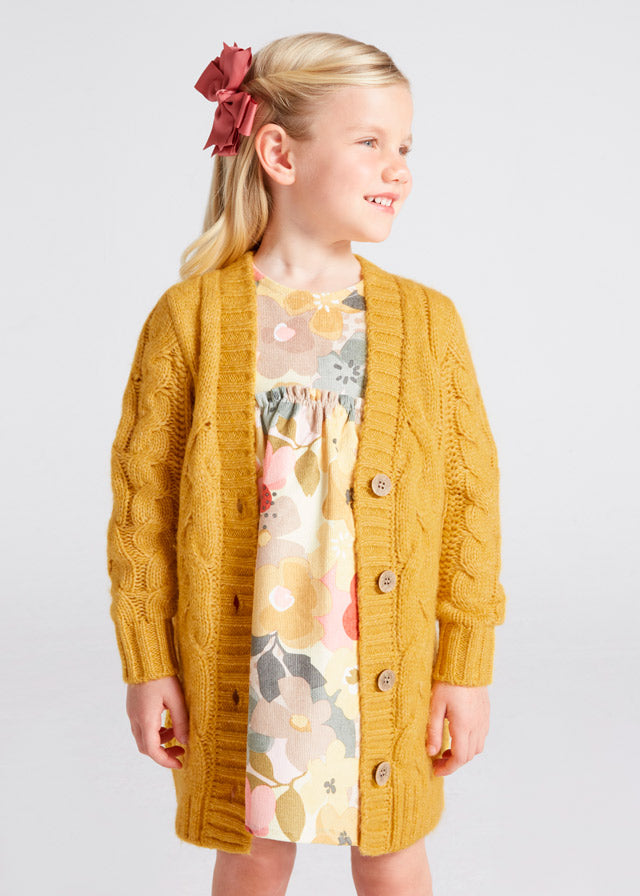 Cardigan tricot con trecce bambina ECOFRIENDS