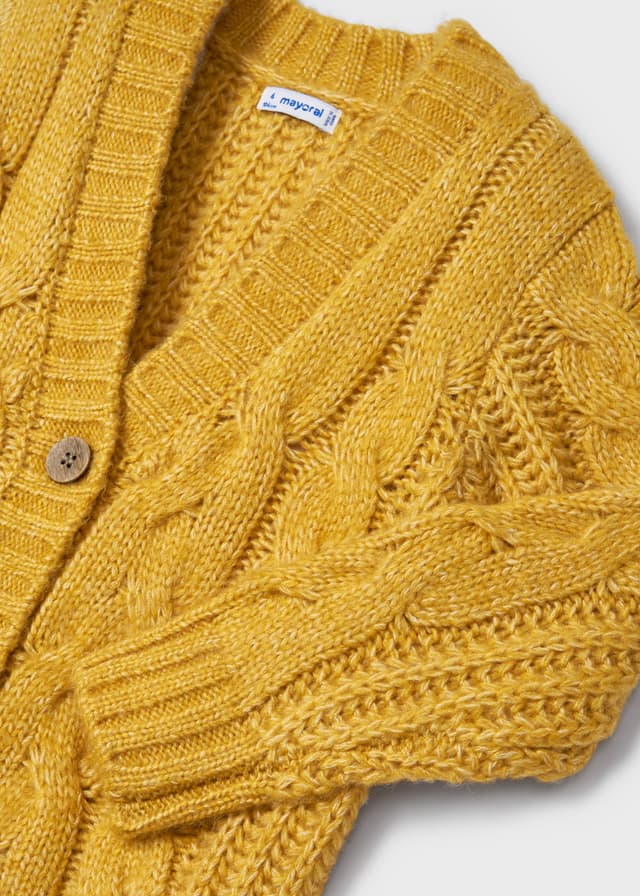 Cardigan tricot con trecce bambina ECOFRIENDS