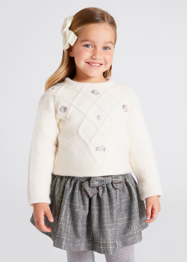 Gonna stampata fiocco bambina