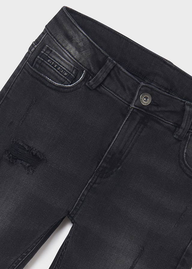 Jeans straight fit effetto strappato ragazzo ECOFRIENDS