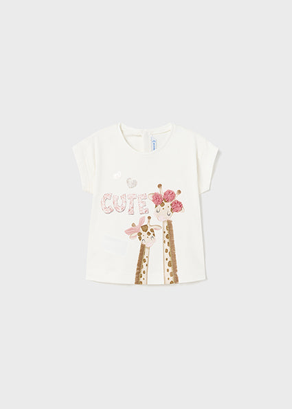Maglietta con applicazioni decorative cotone sostenibile baby femmina
