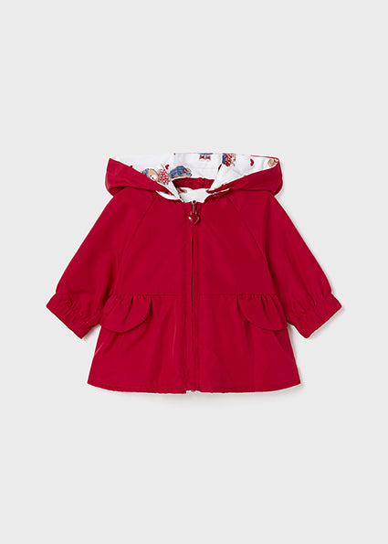 Reversible hooded windbreaker for baby girl