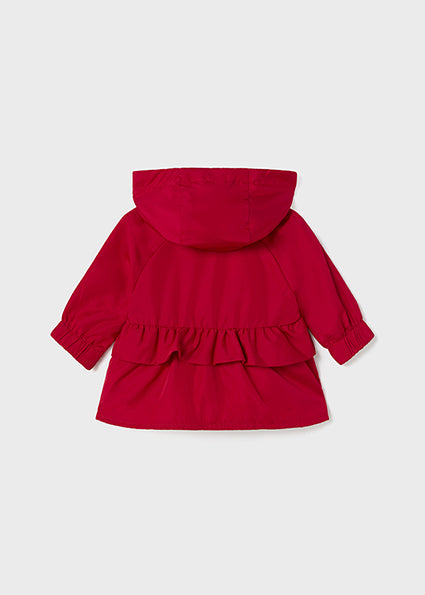 Reversible hooded windbreaker for baby girl