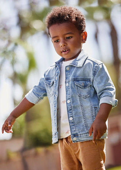 Giubbotto jeans cotone sostenibile baby maschio