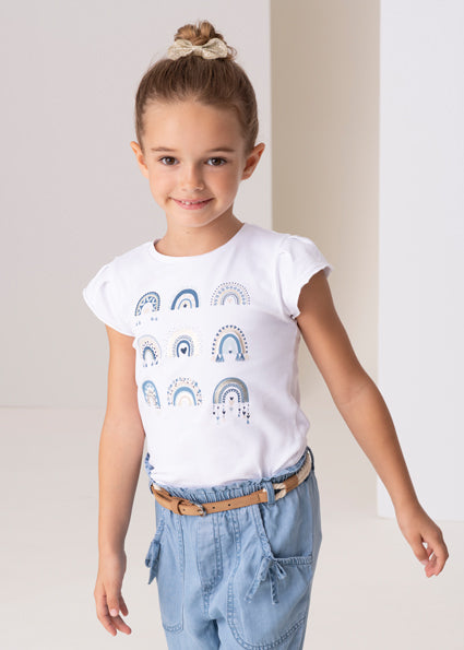 Maglietta manica corta di cotone sostenibile bambina
