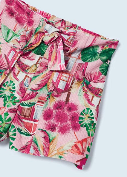 Completo 2 pezzi con shorts stampato bambina