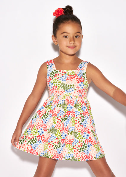 Vestito stampato cotone sostenibile bambina