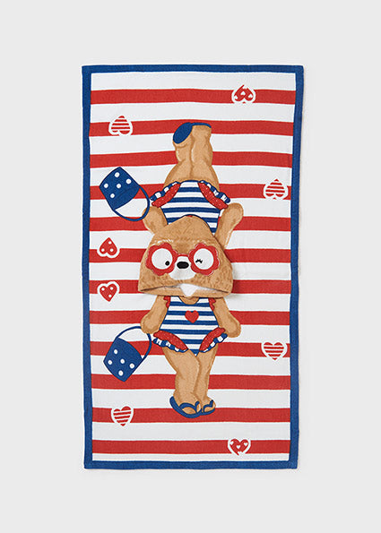 Newborn sustainable cotton hooded poncho towel