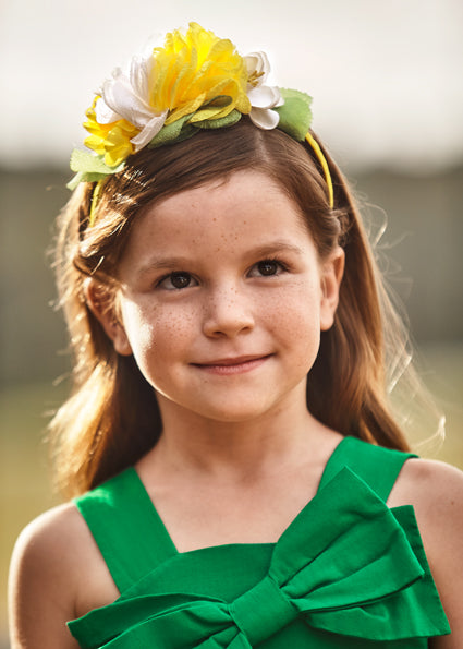 Headband with floral applique for girls