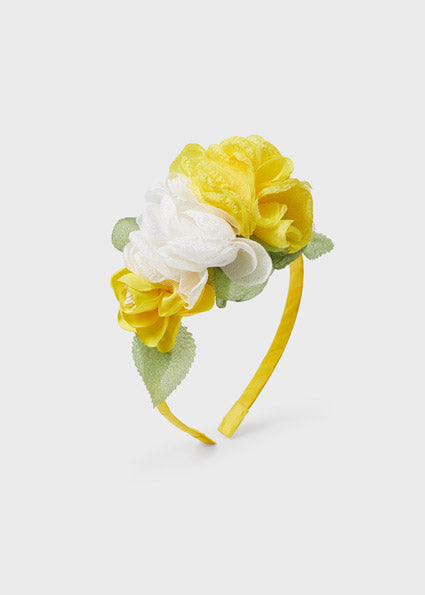 Headband with floral applique for girls