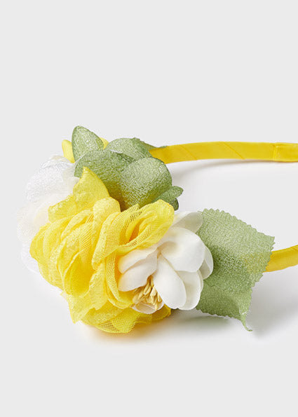 Headband with floral applique for girls