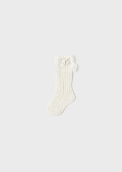 Openwork socks with baby girl bow