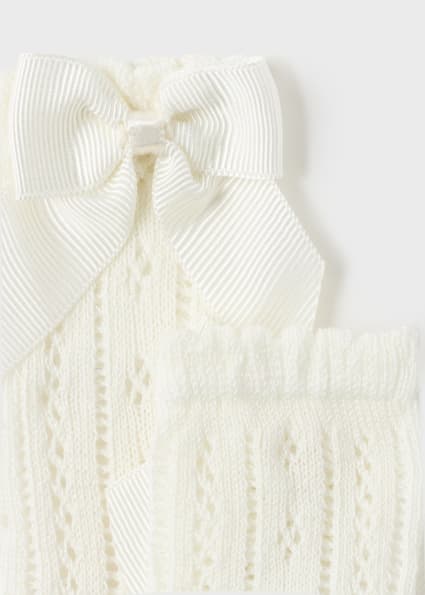 Openwork socks with baby girl bow