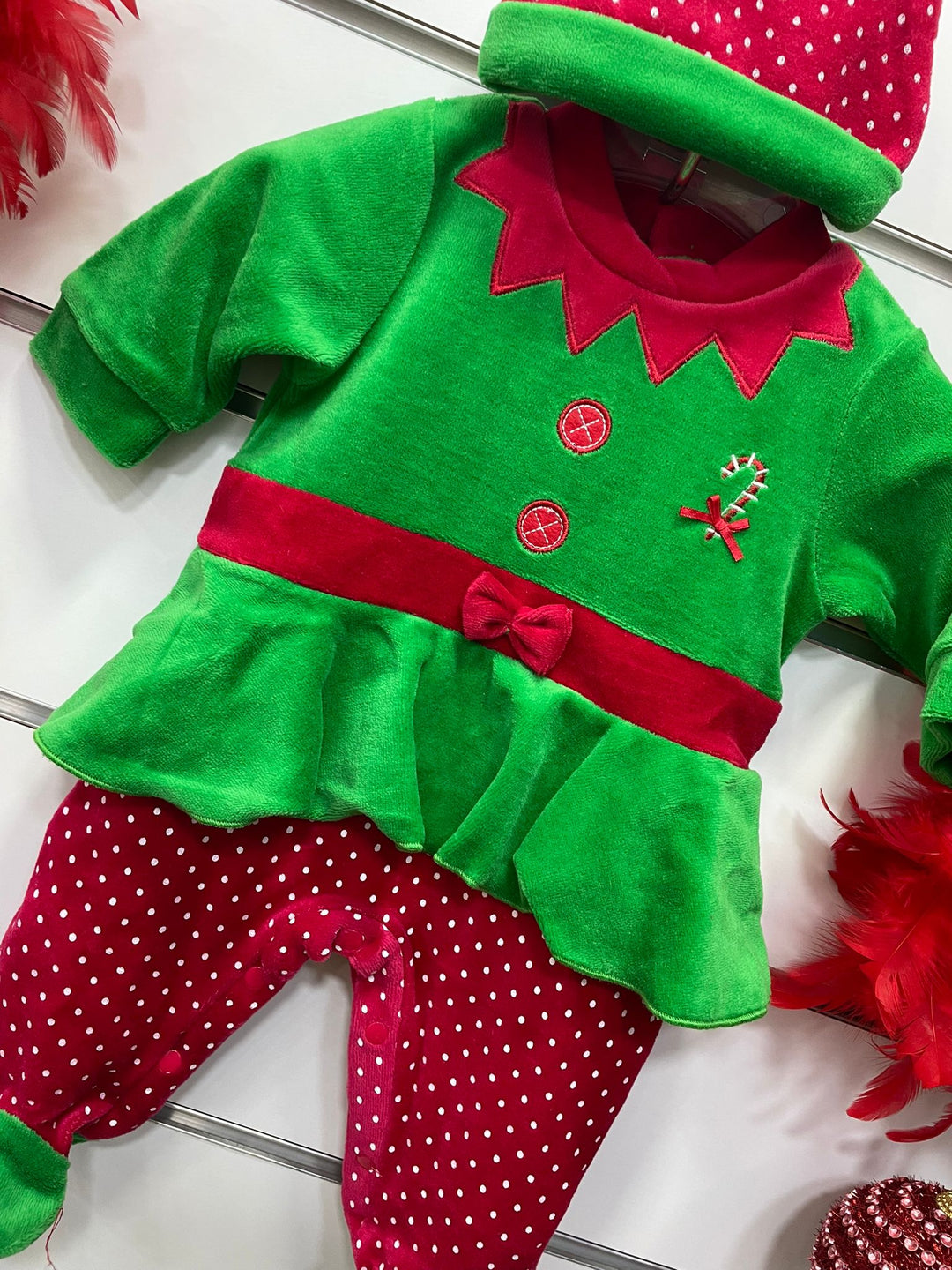 Tutina natalizia da elfo per neonata