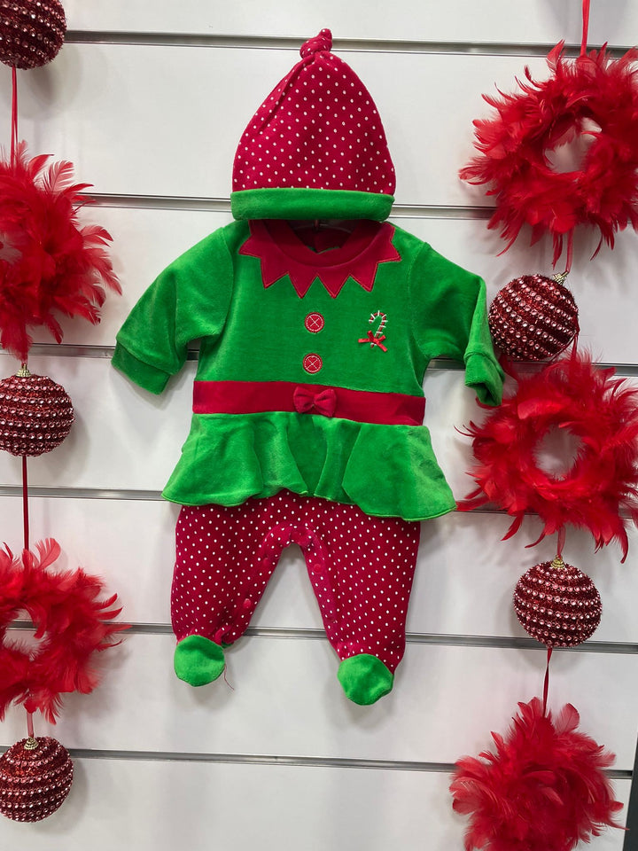 Tutina natalizia da elfo per neonata